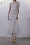 marc le bihan T-shirt tulle dance skirt 2816 WHITE